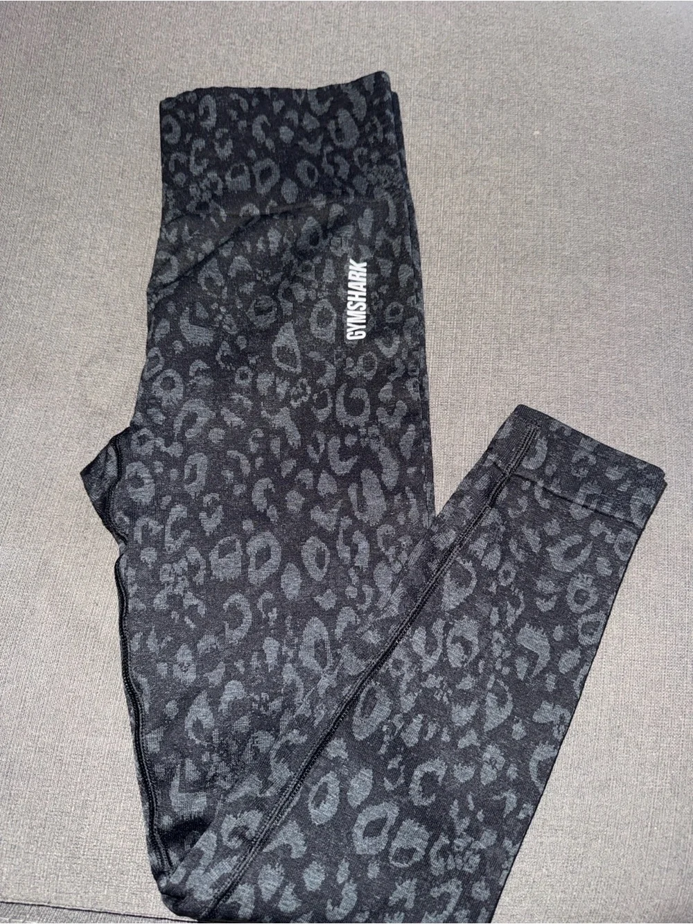 Gymshark Black Leopard Print Leggings - Picture 1 of 5